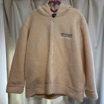 BEFIRST 플리스 자켓 후드 부착 크림색