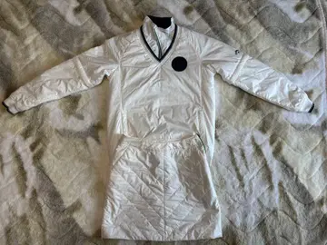 화이트 V넥 퀼팅 자켓 스커트 셋업