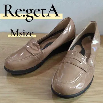 23~23.5cm Re:getA 베이지 로퍼 플랫슈즈 M