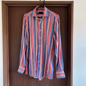 두샹 Duchamp London L 스트라이프 긴팔 셔츠 린넨x면