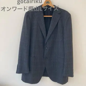 gotairiku 그레이 체크 무늬 테일러드 자켓