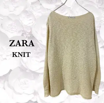 자라 [ ZARA ] 니트 스웨터 풀오버 [ F ] 베이지 긴팔 메쉬