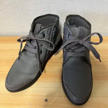 미사용 새상품 발수 그레이 하이컷 부츠 사이드 지퍼 부착 24cm