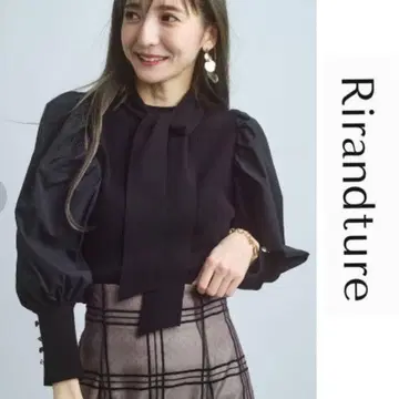 리랜드트루 보타이 셔츠 슬리브 니트 리브 니트