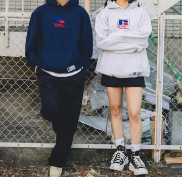 HOTTER THAN HELL 후드 부착 후드티 RUSSELL 콜라보