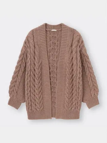 GU 청키 니트 보이프렌드 가디건 브라운 L