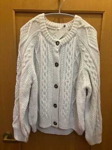 GU 케이블 코쿤 가디건 내추럴 XL