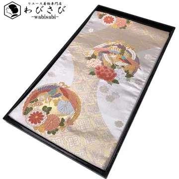후쿠로 오비 봉황과 꽃 무늬 당직 하나비시 조개 가루색 O-5806