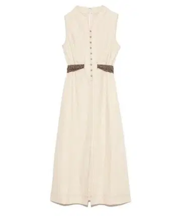 LILY BROWN 슬리브리스 롱 원피스 크림색