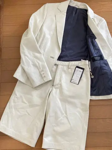 [ 새상품 ] 양가죽 아이보리 가죽 숏팬츠 셋업 7호