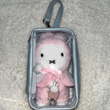 핑크색 토끼 봉제 인형 볼체인 포함