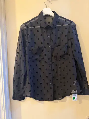 새상품 American Apparel 블랙 도트 무늬 긴팔 셔츠