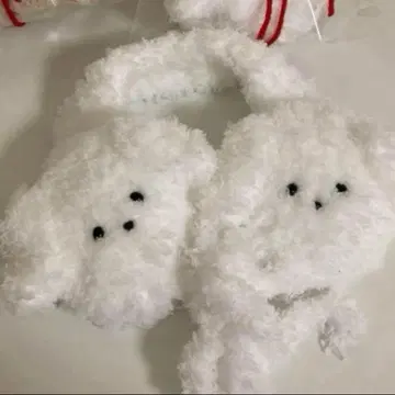 [ 주말 세일 ] 귀도리 화이트 복슬복슬 강아지 귀도리