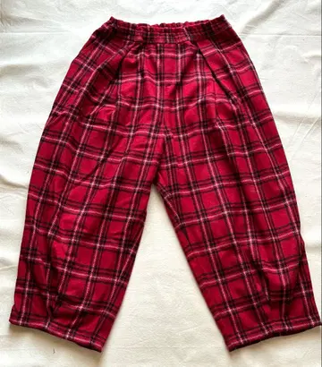 D*g*y 빨간색 체크 무늬 팬츠 빨간색