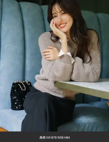 택 포함 새상품 애니시스 워셔블 샤기 니트 라이트 그레이 2(M)