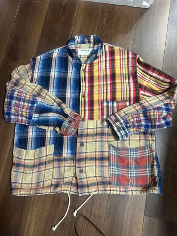 아나크로놈 체크 무늬 재구축 플란넬 셔츠