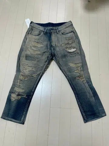 neon sign 데미지 가공 데님 팬츠 거의 새상품