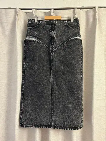 FETICO / CUT-OUT DENIM MIDI SKIRT