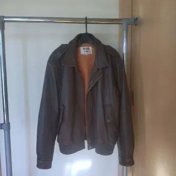 브라운 가죽 싱글 라이더 자켓