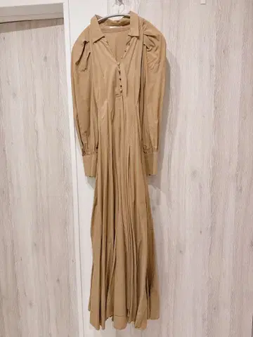 카사플라인 셔츠 원피스 베이지