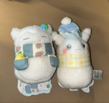 봉제 인형 피카츄 눈사람 카비곤 눈사람 세트 크리스마스 포켓몬