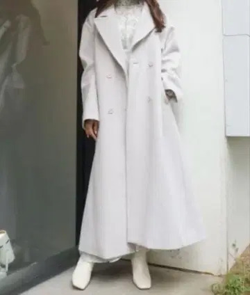 MERCURYDUO 울 혼방 더블 버튼 롱 코트 M 사이즈