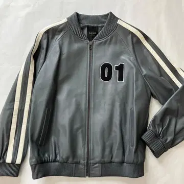 DAMA collection 그레이 가죽 블루종 L 사이즈 캐주얼