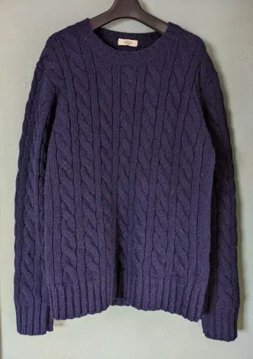 울 100% 케이블 짜임 두꺼운 원단 니트 오버 사이즈