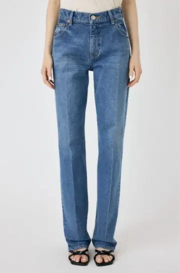 MOUSSY MVS CENTER PRESS 스트레이트 데님