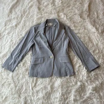 에니시스 쿠미교쿠 카시야마 테일러드 자켓 스카이블루 스트라이프 라메 2