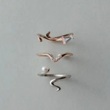 ete 셋업 펄 화이트 토파즈 링 커프