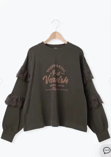 사만사 모스모스 소매 프릴 절개 맨투맨 차콜 택 포함