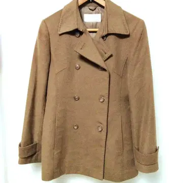 이탈리아제 브라운 울 피코트 더블 브레스트