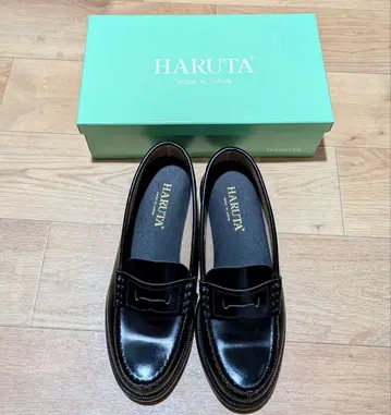 HARUTA 로퍼 3804 천연 가죽 23.5cm 블랙