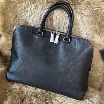 하자품 최고급! 아니아리 웨이브 레더 브리프 케이스 블랙