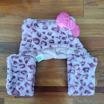 USJ 헬로키티 머플러 햇 레오파드 무늬