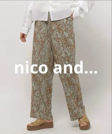 nico and - 니코앤드 플라워 자카드 스트레치 팬츠 꽃무늬