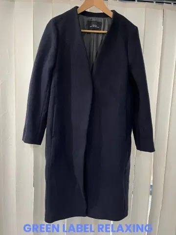 GREEN LABEL RELAXING 네이비 롱 코트