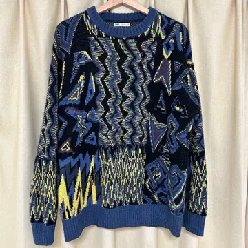 자라 ZARA 지오메트릭 자카드 스웨터 L 사이즈 가격 인하