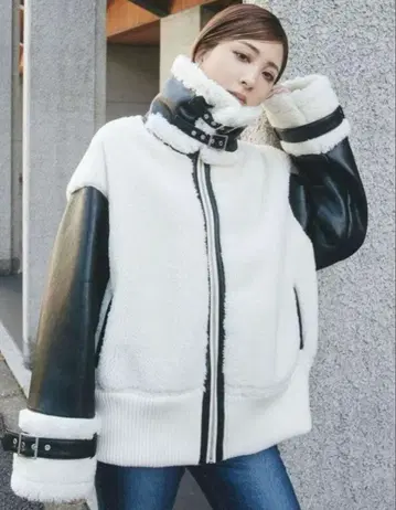 [ 미사용 새상품 ] GYDA BIG 컬러 와이드 리브 B-3 자켓 가죽