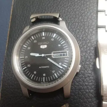 SEIKO5 자동 시계 블랙 다이얼