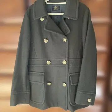 그레이 더블 브레스트 울 코트