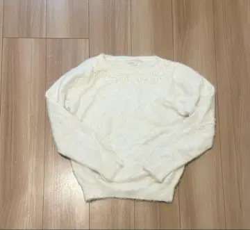 윌 셀렉션 샤기 니트 화이트