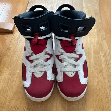 Jordan 6 빨간색/화이트/블랙 스니커즈 카마인
