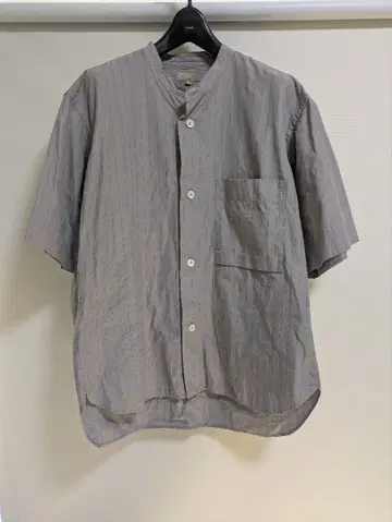 MARGARET HOWELL 반팔 셔츠 M 그레이 스트라이프