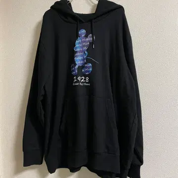 타키히요 [ 4L ] 미키마우스 프린트 후드티 블랙 빅 사이즈