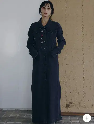 미사용 [아메리빈티지] 아이라인 데님 셔츠 드레스 // XS // 블랙