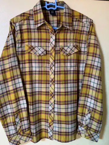 밀레 체크 긴팔 블라우스 셔츠 XL