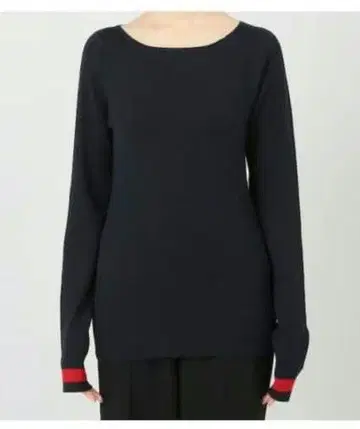 라빠르망 Sleeve Border 보트넥 리브 니트