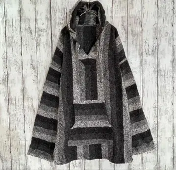 [ 멕시칸 파카 전통 러그 직조 ] 풀오버 지오메트릭 패턴 빈티지